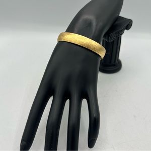 Vintage MONET gold bracelet bangle textured simple classic cuff
